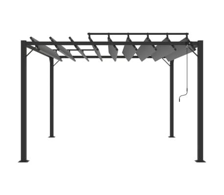 vidaXL Paviljong med lamelltak 3x3 m antrasitt stoff og aluminium