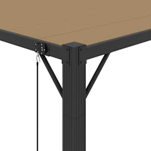 Altán s lamelovou střechou 3 x 4 m taupe tkanina a hliník - obrázek 7