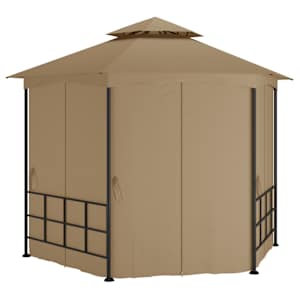 vidaXL varikatus k&uuml;lgseintega, 3,1x2,7 m, pruunikashall