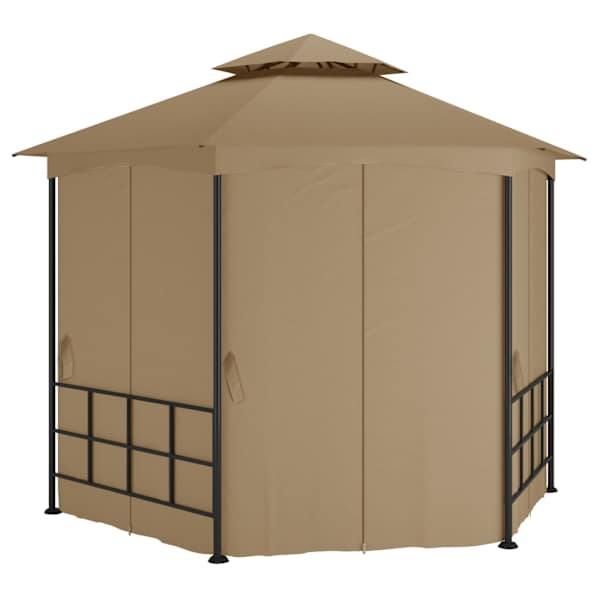 vidaXL varikatus k&uuml;lgseintega, 3,1x2,7 m, pruunikashall