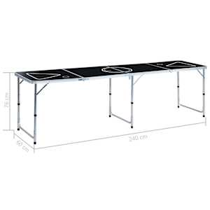 Skládací stůl na beer pong s kelímky a míčky 240 cm - obrázek 19