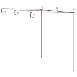 Zahradní pergola hnědá s patinou 3 x 3 x 2,5 m železná - obrázek 2