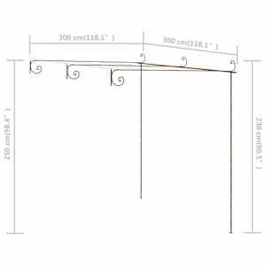 Zahradní pergola hnědá s patinou 3 x 3 x 2,5 m železná - obrázek 7