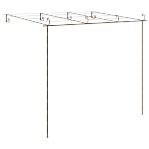 Zahradní pergola hnědá s patinou 4 x 3 x 2,5 m železná - obrázek 4