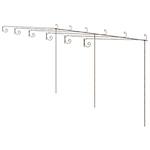 Zahradní pergola hnědá s patinou 6 x 3 x 2,5 m železná - obrázek 2