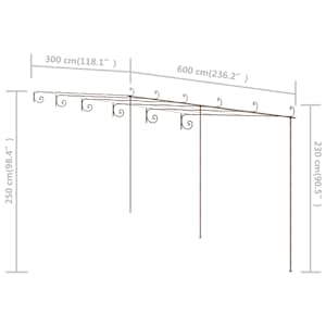 Zahradní pergola hnědá s patinou 6 x 3 x 2,5 m železná - obrázek 7