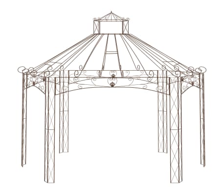 vidaXL aiapaviljon, antiikpruun, 558x350x408 m, raud