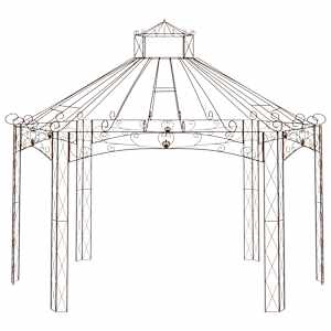 vidaXL aiapaviljon, antiikpruun, 558x350x408 m, raud