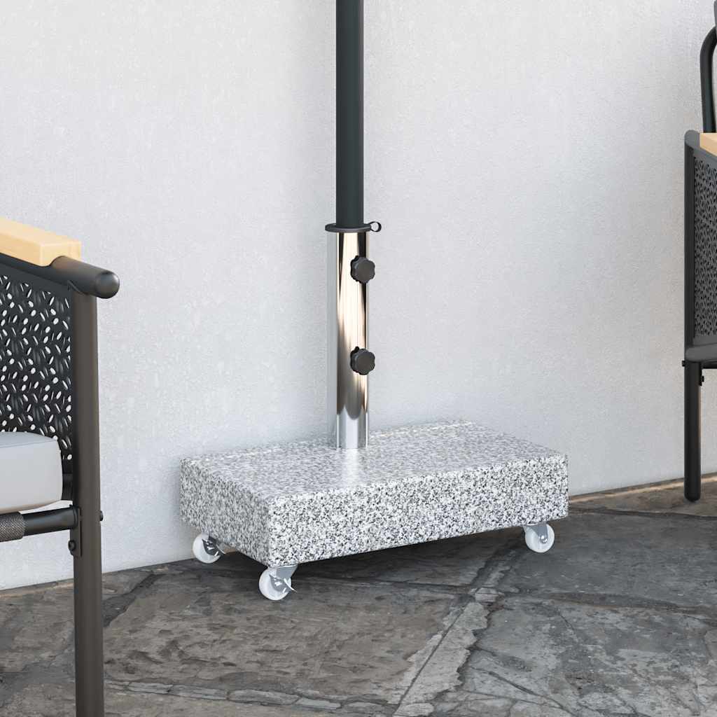 vidaXL Päivänvarjon jalusta vaaleanharmaa 45x25x8,3 cm graniitti