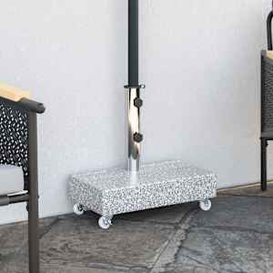 Stojalo za senčnik svetlo sivo 45x25x8,3 cm granitno