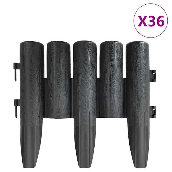 vidaXL murupiirded 36 tk antratsiit 10 m PP