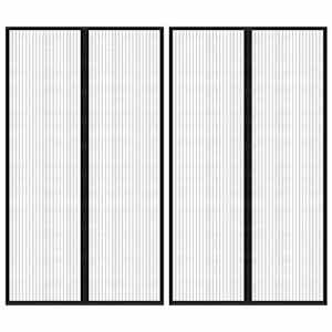 Zavesa proti mrčesu 2 kosa z magnetnimi bloki črna 200x80 cm