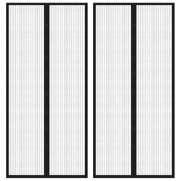 vidaXL putukakaitse uksekardinad 2 tk, magnetplokkidega must 210x90 cm