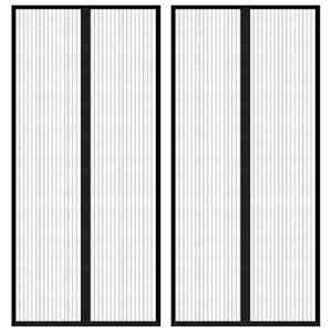 Zavesa proti mrčesu 2 kosa z magnetnimi bloki črna 210x90 cm