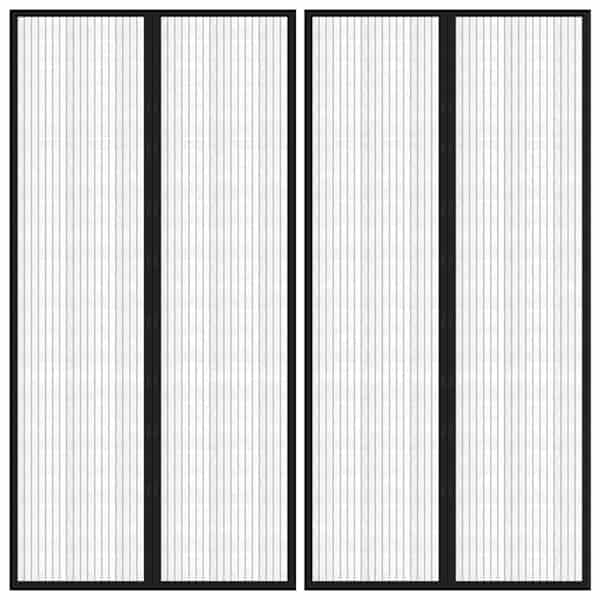 vidaXL putukakaitse uksekardinad 2 tk magnetplokkidega must 220x100 cm