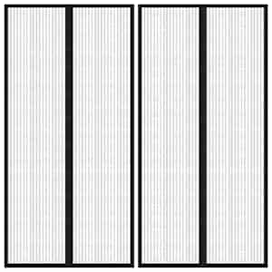 Zavesa proti mrčesu 2 kosa z magnetnimi bloki črna 220x100 cm