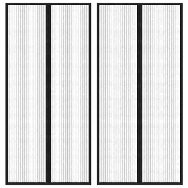 vidaXL putukakaitse uksekardinad 2 tk magnetplokkidega must 220x110 cm