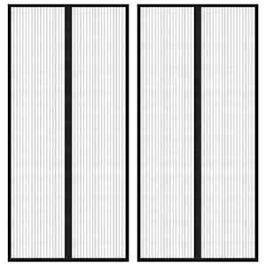 Zavesa proti mrčesu 2 kosa z magnetnimi bloki črna 220x110 cm