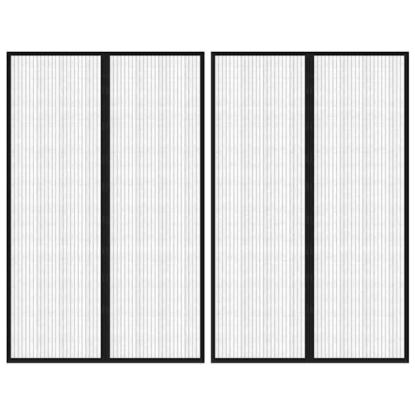 vidaXL putukakaitse uksekardinad 2 tk, magnetplokid, must 220x130 cm