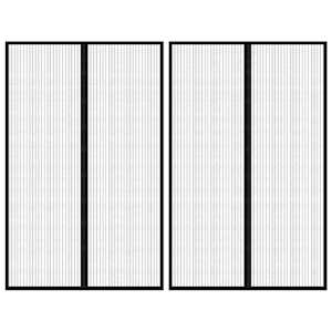 Zavesa proti mrčesu 2 kosa z magnetnimi bloki črna 220x130 cm