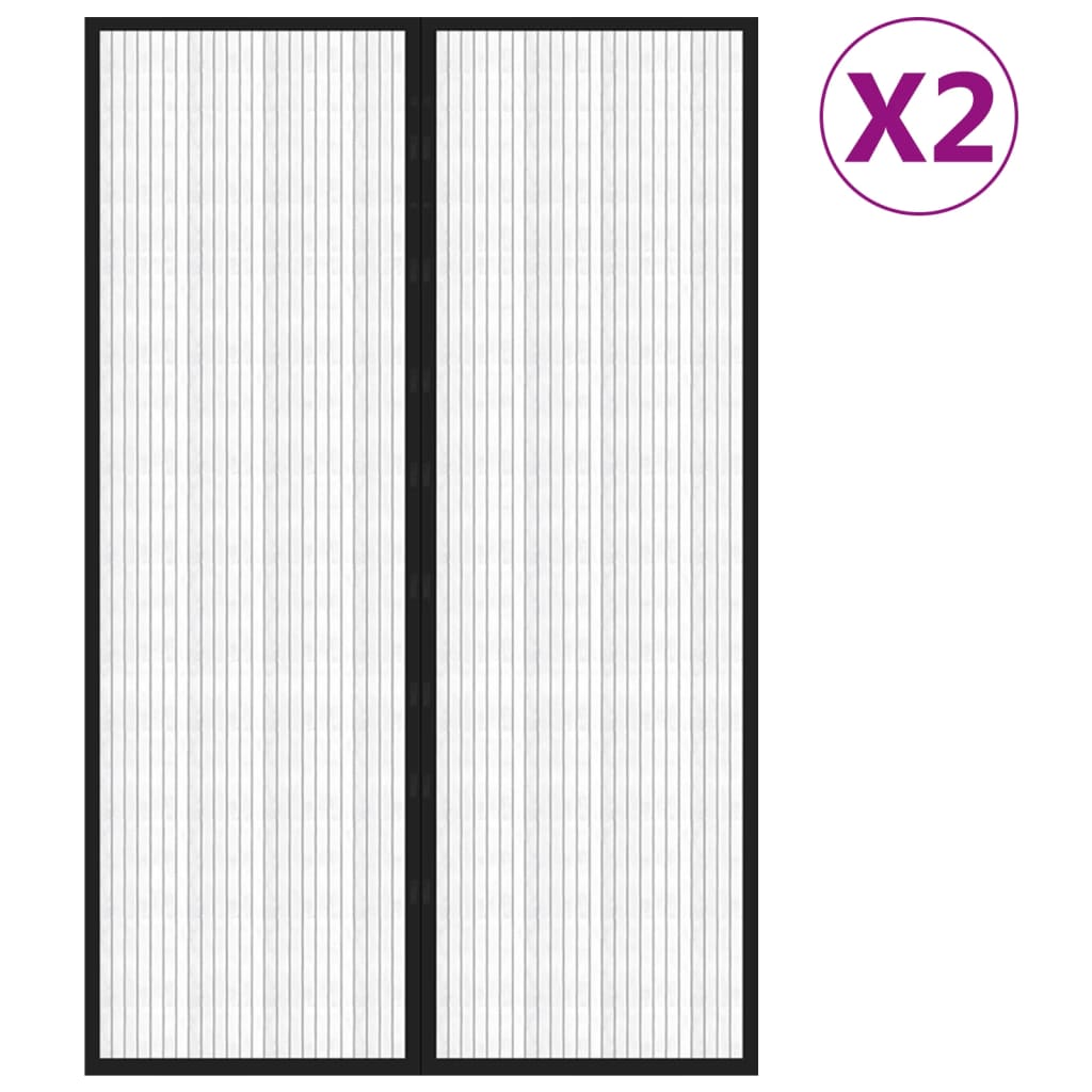 

vidaXL Insectendeurgordijnen 2 st magnetisch 220x130 cm zwart