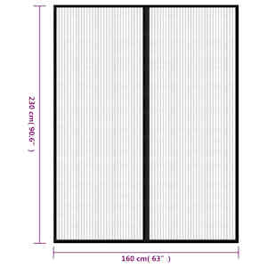 Závěsy do dveří proti hmyzu 2 ks s magnety černé 230 x 160 cm - obrázek 8