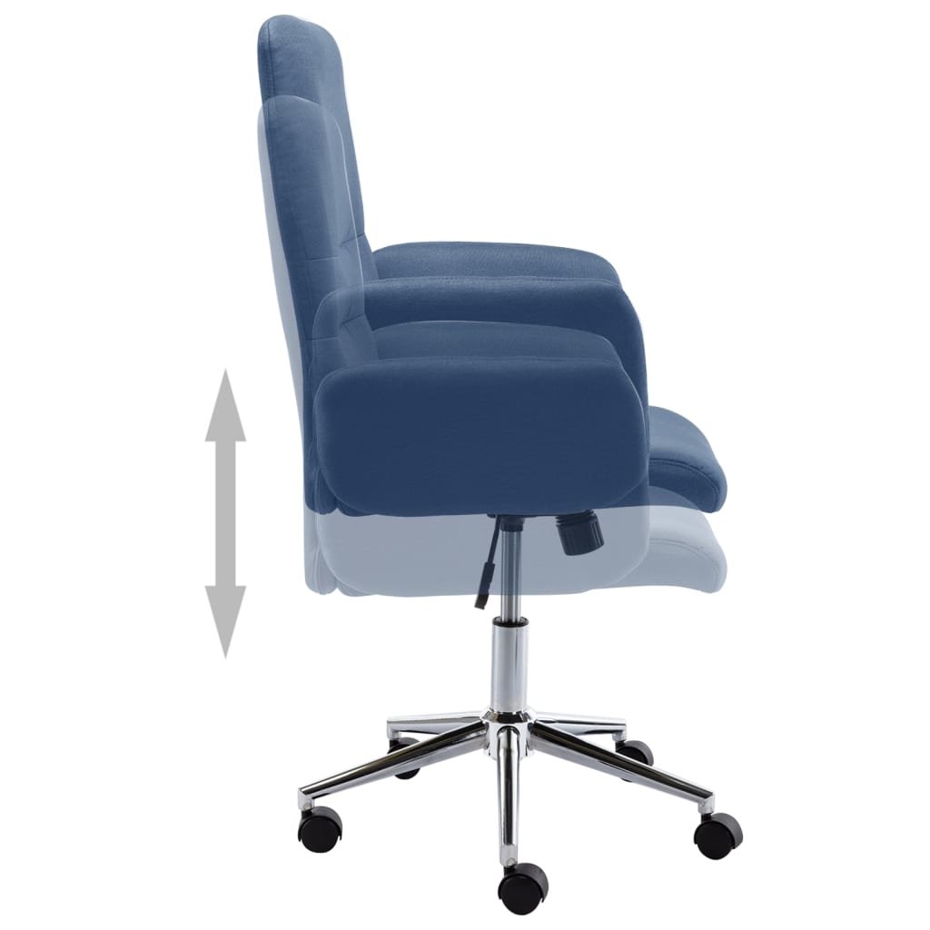 vidaXL Chaise de bureau Tissu Bleu