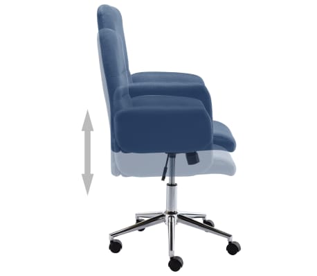 vidaXL Chaise de bureau Tissu Bleu