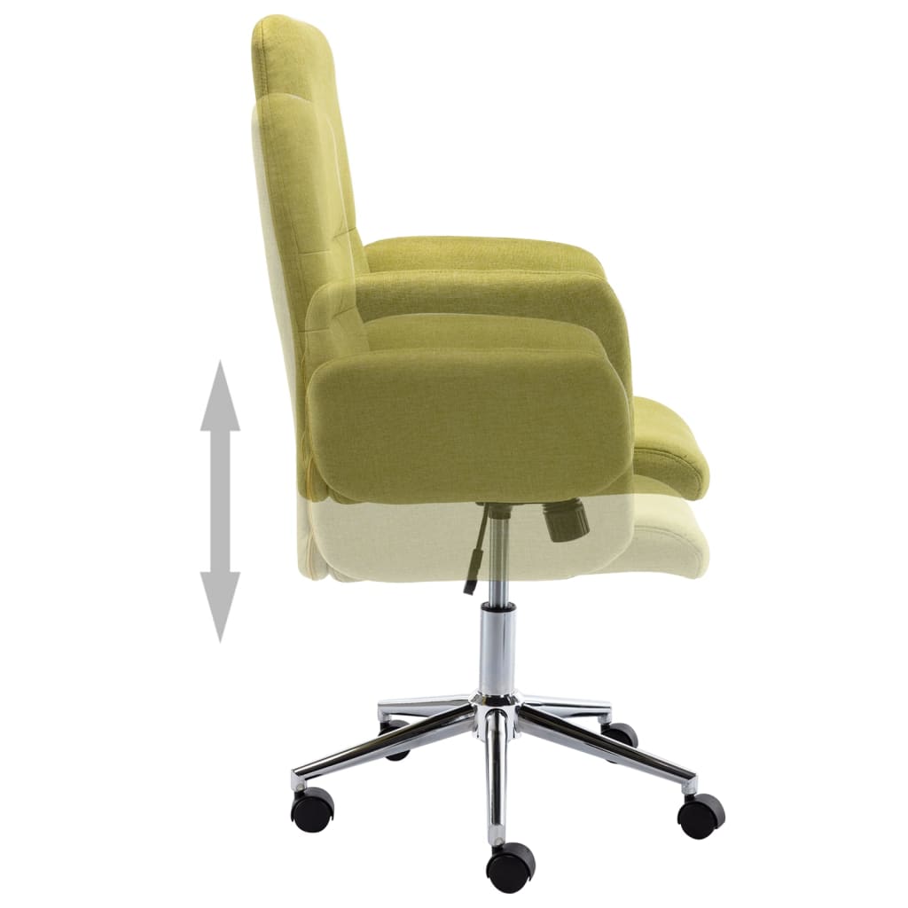 vidaXL Chaise de bureau Tissu Vert