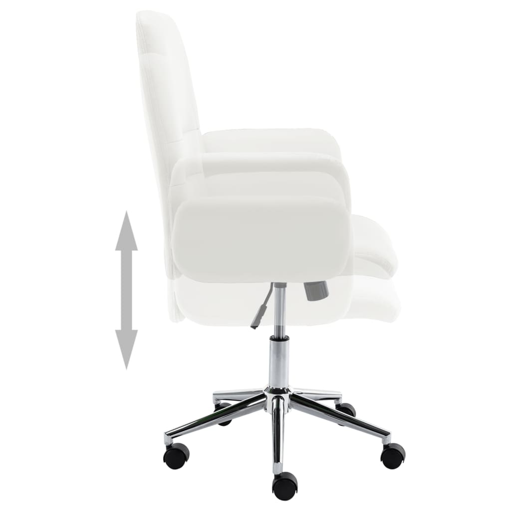 vidaXL Silla de oficina de cuero sintético blanco