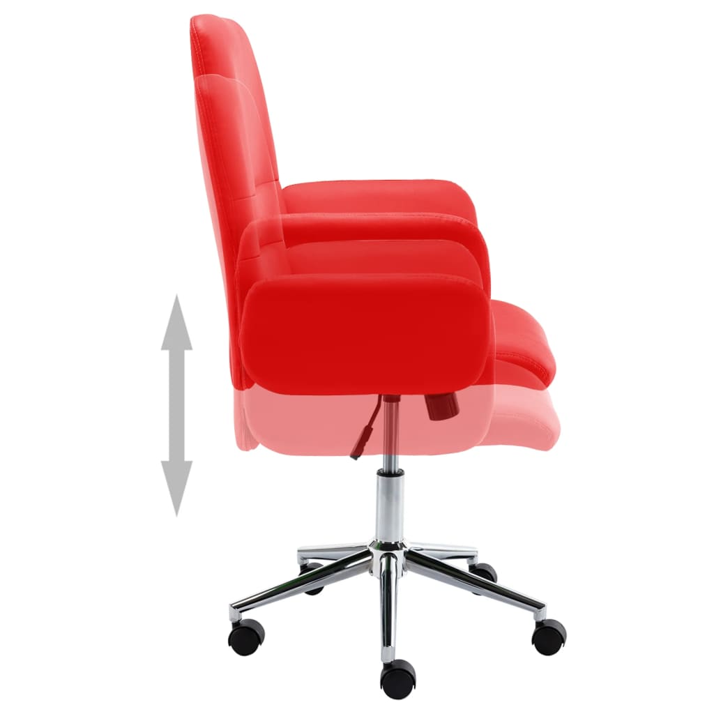 vidaXL Cadeira de escritório couro artificial vermelho