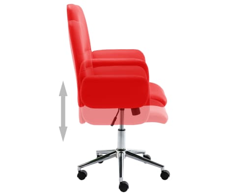 vidaXL Silla de oficina de cuero sintético rojo