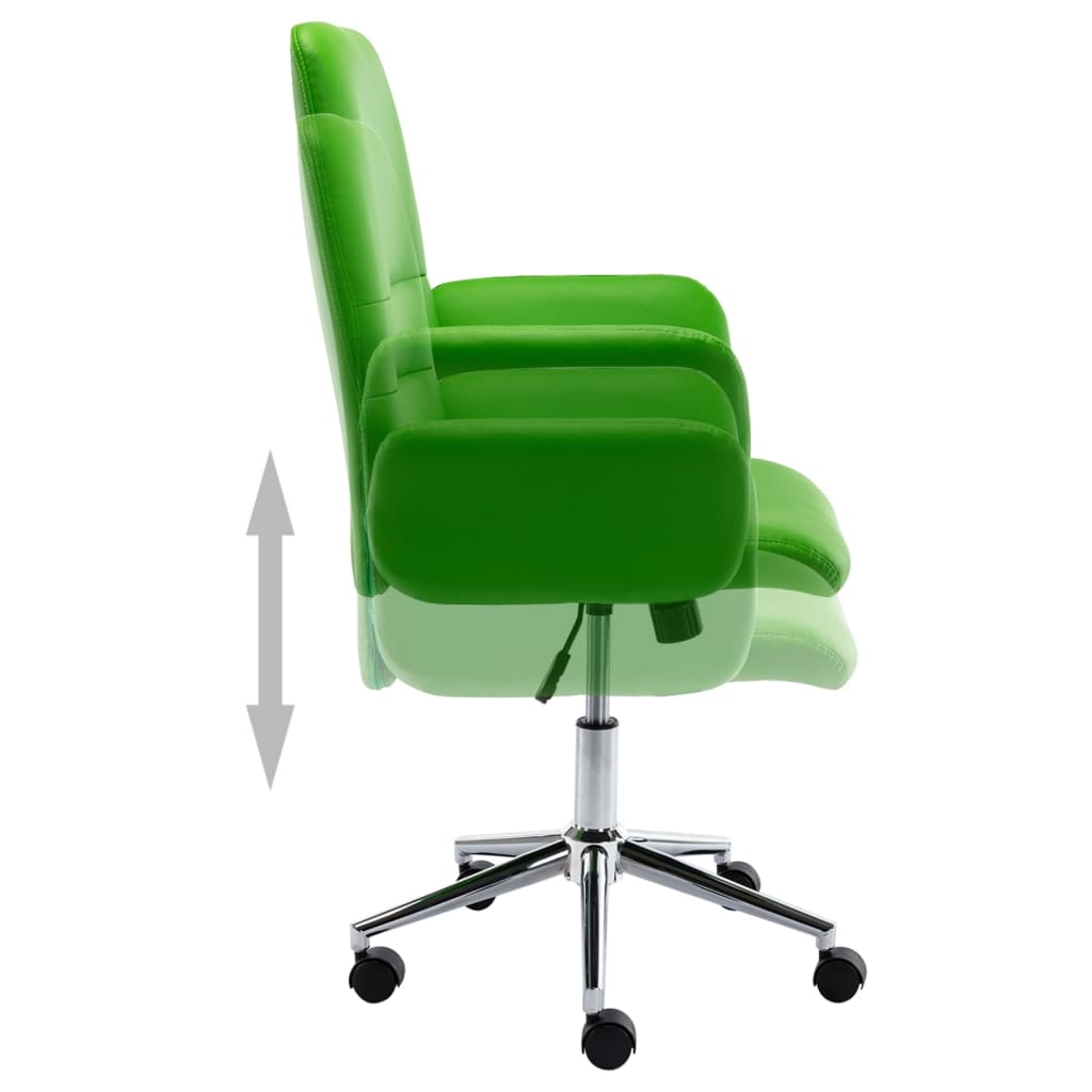 vidaXL Scaun de birou, verde, piele ecologică