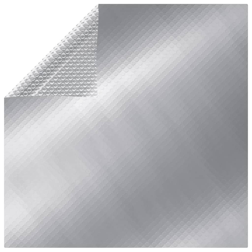 vidaXL flydende solopvarmet poolovertræk 6x4 m rektangulært PE sølv