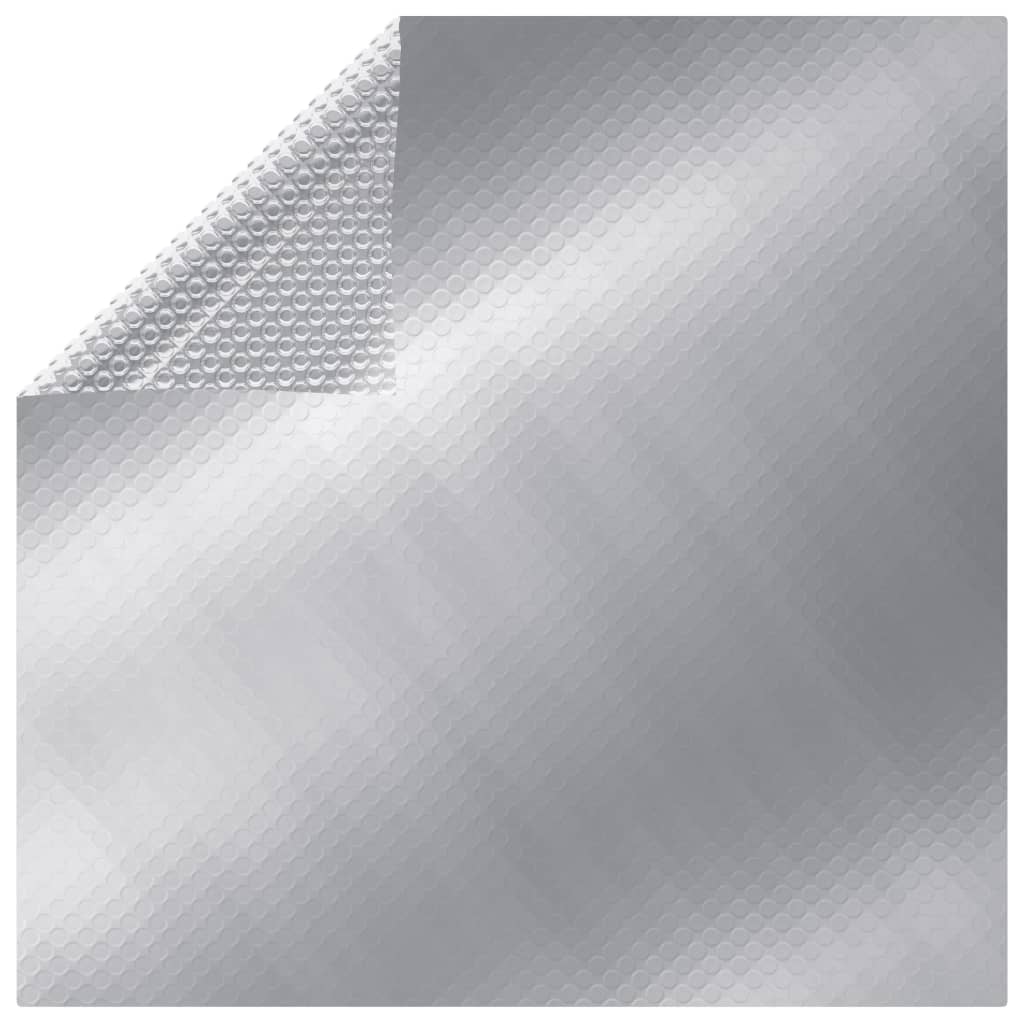 vidaXL flydende solopvarmet poolovertræk rektangulært PE 10x5 m sølv