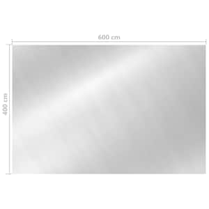 Obdélníkový kryt na bazén 600 x 400 cm PE stříbrný - obrázek 5