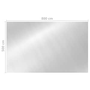 Obdélníkový kryt na bazén 800 x 500 cm PE stříbrný - obrázek 5