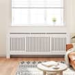 VidaXL Copritermosifone Decorativo In MDF Bianco Opaco 152x19x81,5 Cm Con Mensola