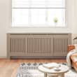 Copriradiatore In MDF VidaXL: 172 X 19 X 81 Cm, Design Moderno A Griglia, Colore Nero, Pratico E Stiloso