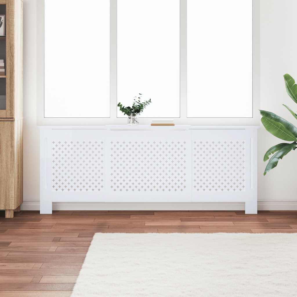 vidaXL Mască pentru calorifer, alb, 205 cm, MDF