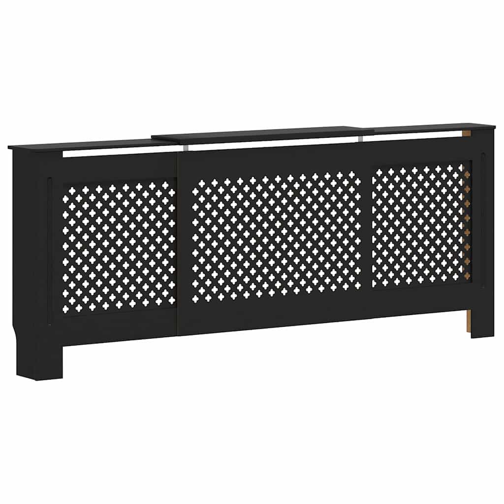 vidaXL Kryt na radiátor MDF černý 205 cm