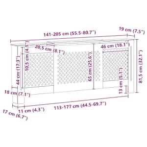 Kryt na radiátor MDF černý 205 cm - obrázek 10