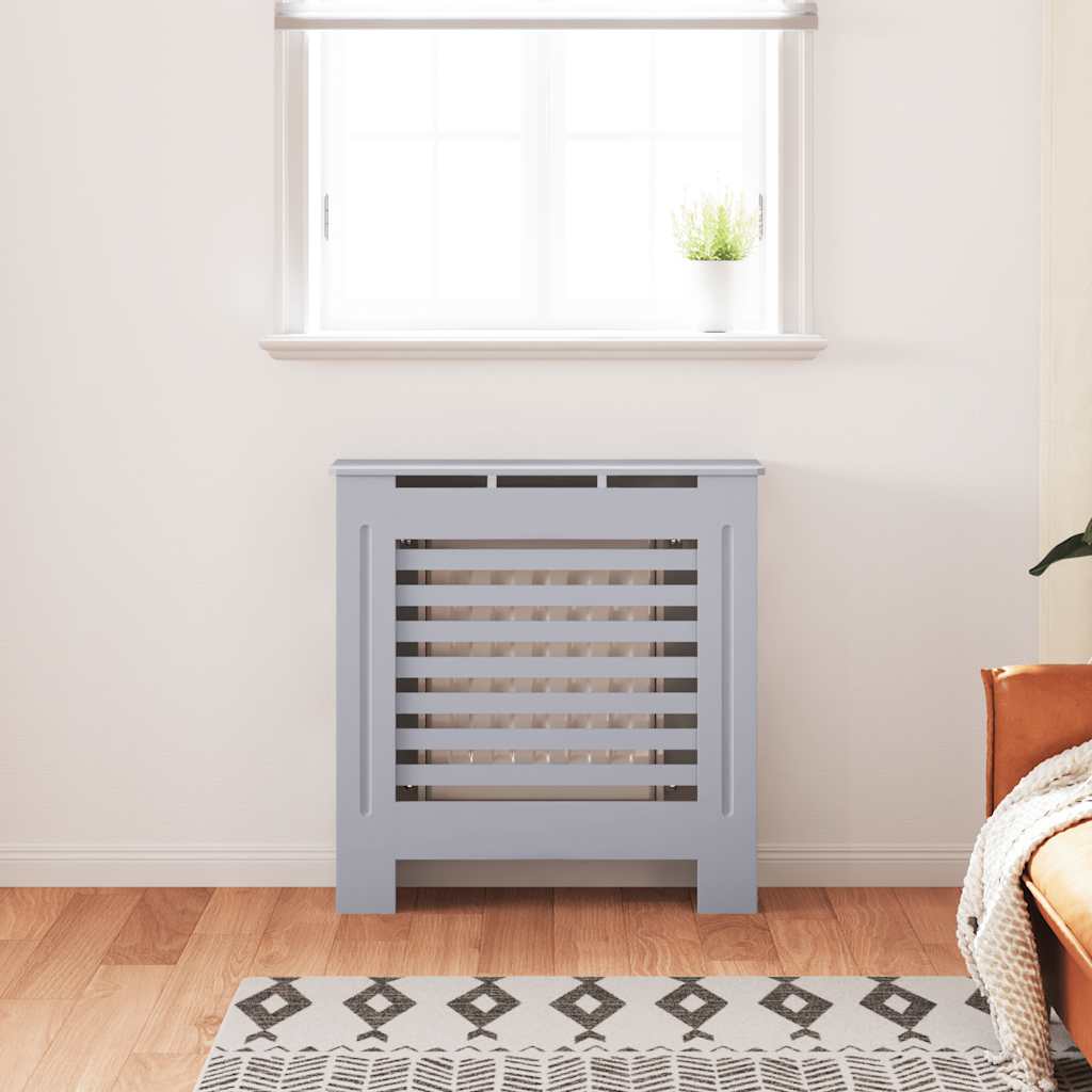 vidaXL MDF lämpöpatterin suoja harmaa 78 cm