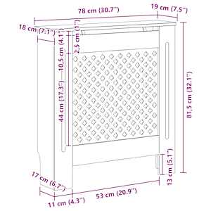 Kryt na radiátor MDF bílý 78 cm - obrázek 9