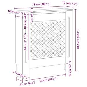 Kryt na radiátor MDF černý 78 cm - obrázek 9
