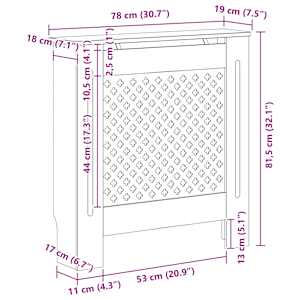 Kryt na radiátor MDF šedý 78 cm - obrázek 9