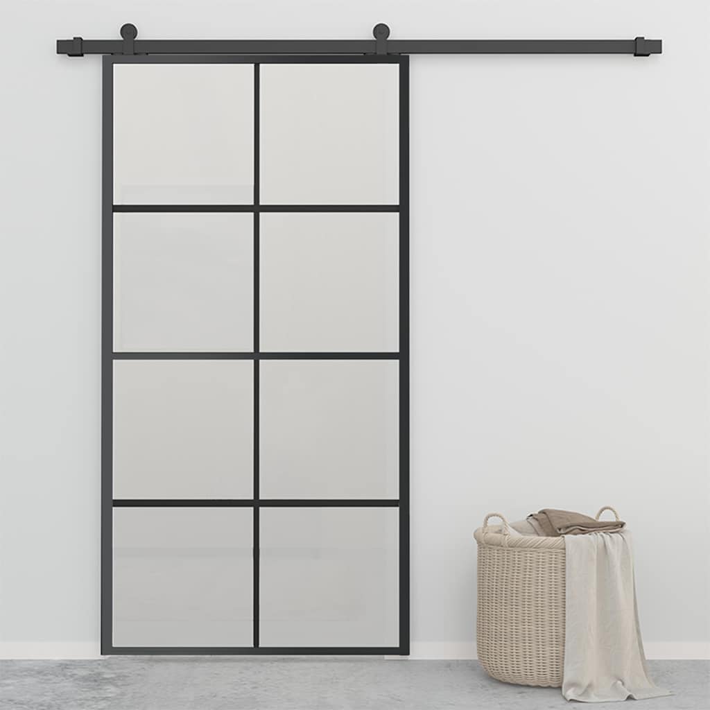 vidaXL Liukuovi alumiini ja ESG-lasi asennustarvikkeilla 102,5x205 cm