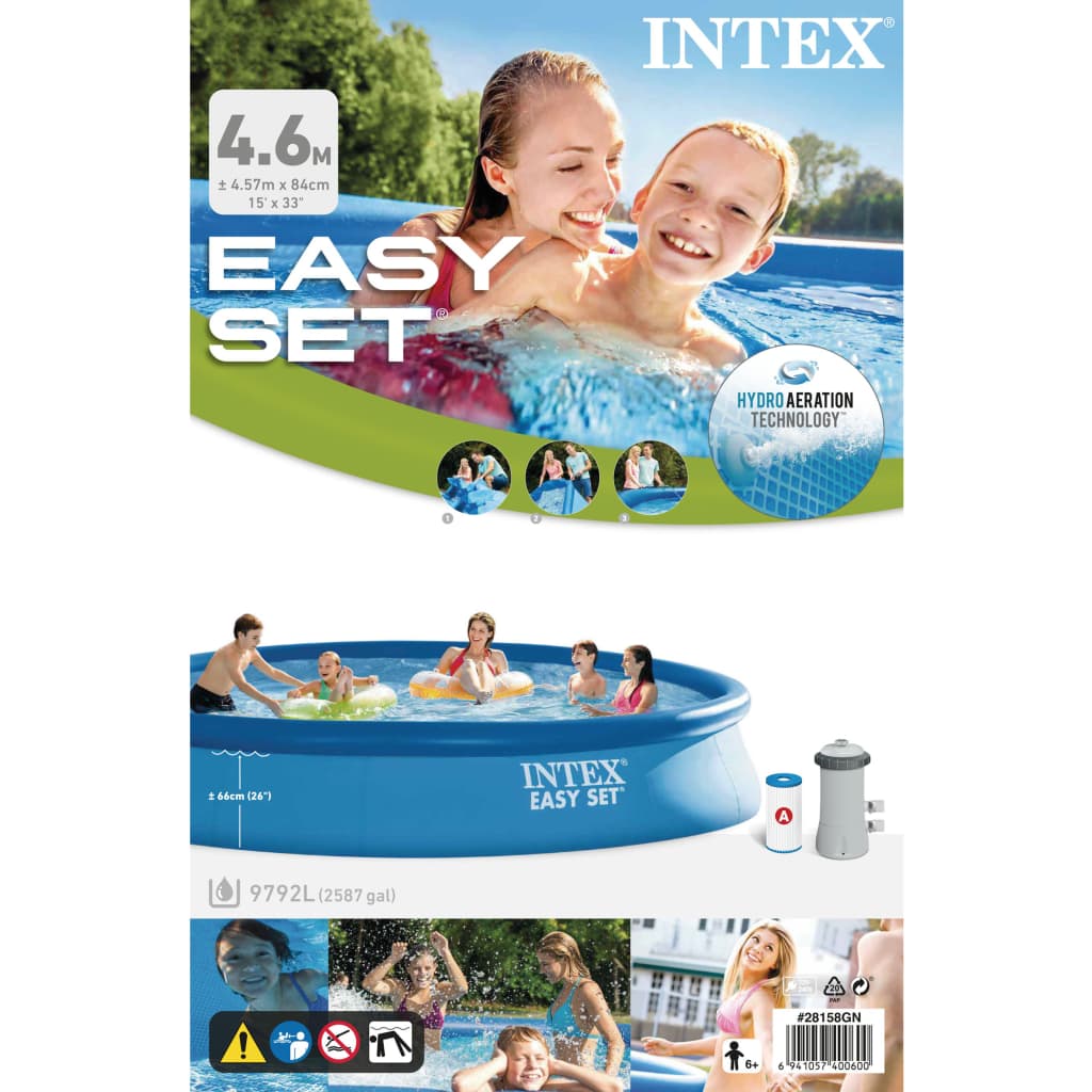 Intex Easy Set úszómedence szűrőrendszerrel 457 x 84 cm 