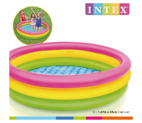 Intex Piscine gonflable Sunset 3 anneaux 147x33 cm