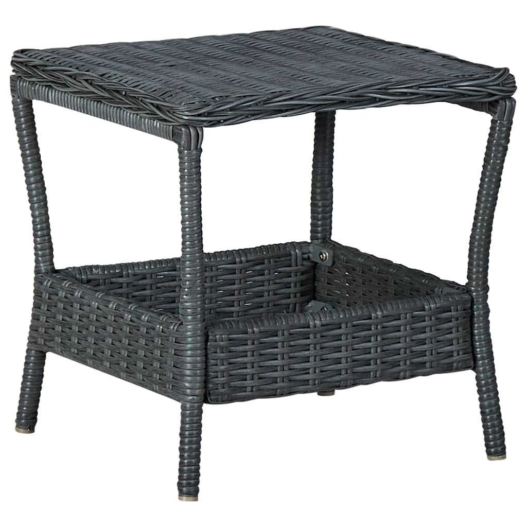 

vidaXL Patio Table Dark Gray 17.7"x17.7"x18.3" Poly Rattan